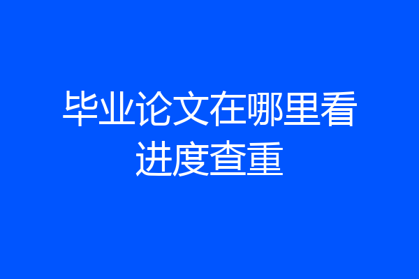 毕业论文在哪里看进度查重