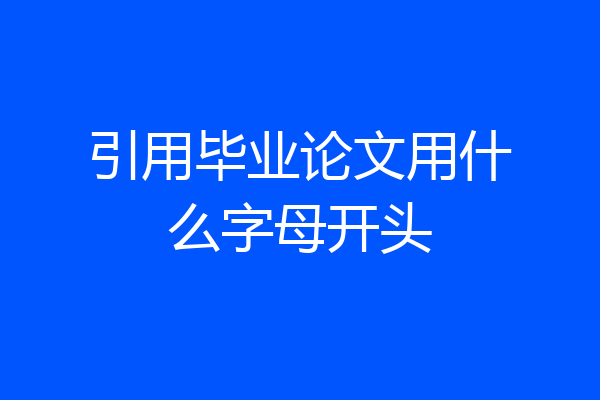 引用毕业论文用什么字母开头