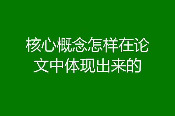 核心概念怎样在论文中体现出来的