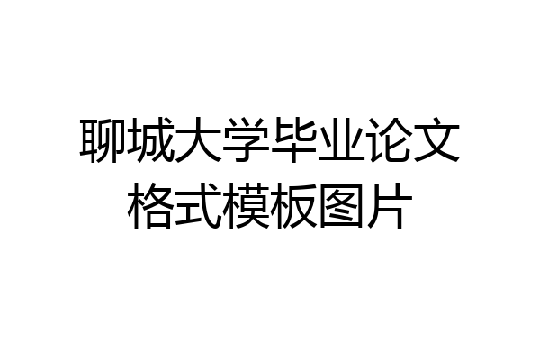聊城大学毕业论文格式模板图片