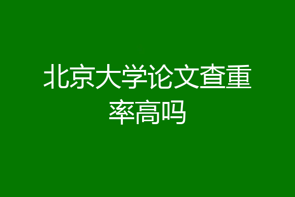 北京大学论文查重率高吗