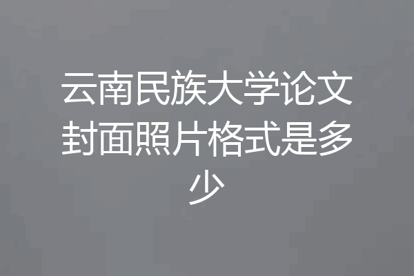 云南民族大学论文封面照片格式是多少