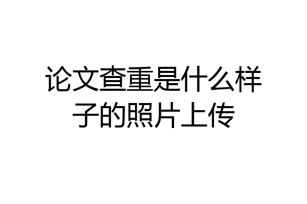 论文查重是什么样子的照片上传