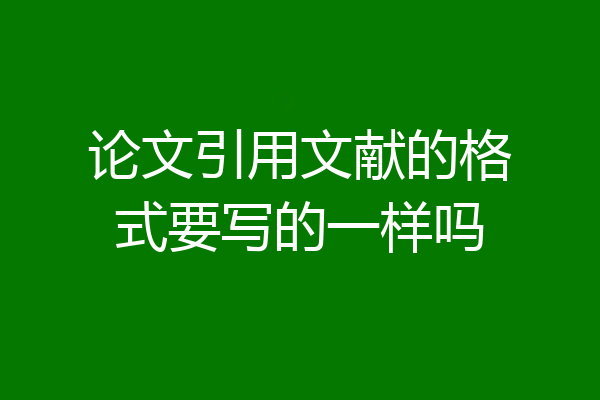 论文引用文献的格式要写的一样吗
