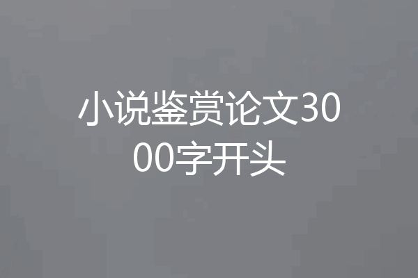 小说鉴赏论文3000字开头