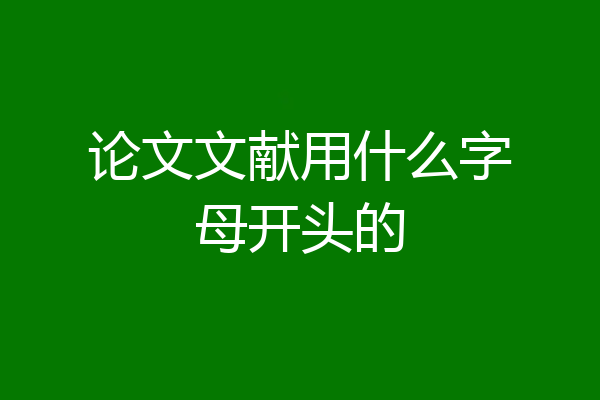 论文文献用什么字母开头的
