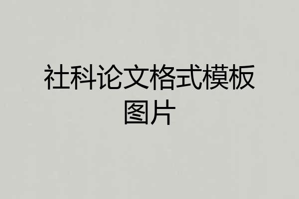 社科论文格式模板图片