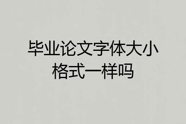 毕业论文字体大小格式一样吗