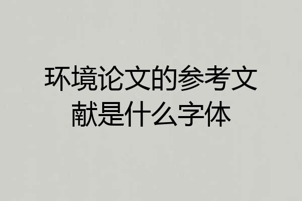 环境论文的参考文献是什么字体