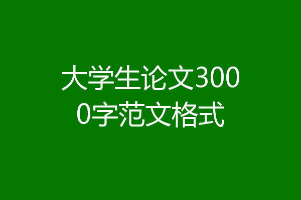 大学生论文3000字范文格式