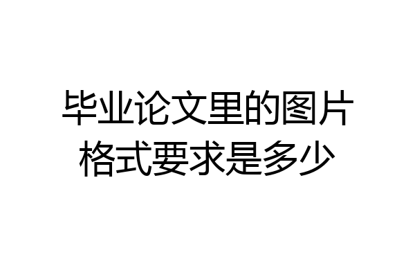毕业论文里的图片格式要求是多少