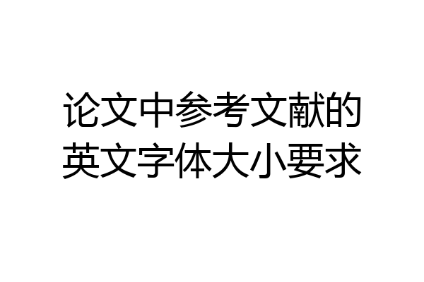 论文中参考文献的英文字体大小要求