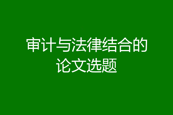审计与法律结合的论文选题
