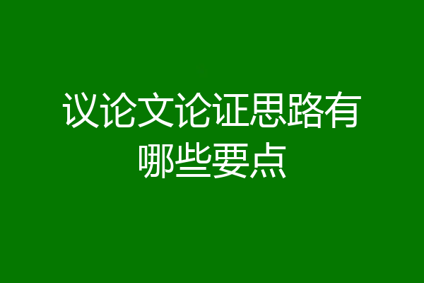 议论文论证思路有哪些要点