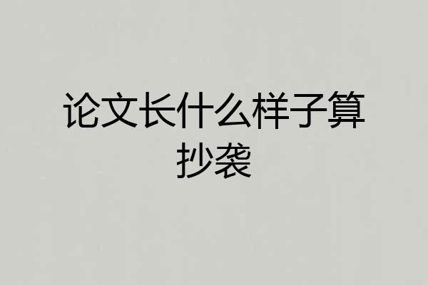 论文长什么样子算抄袭