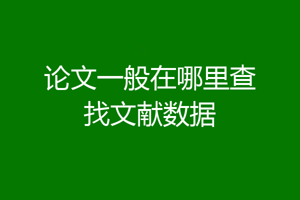 论文一般在哪里查找文献数据