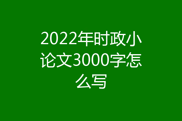2022年时政小论文3000字怎么写