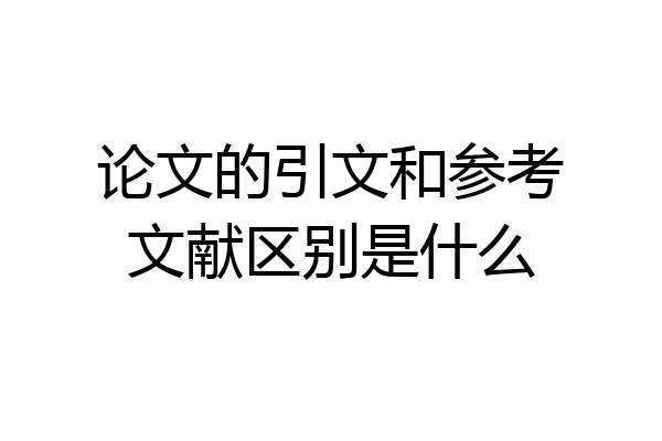 论文的引文和参考文献区别是什么
