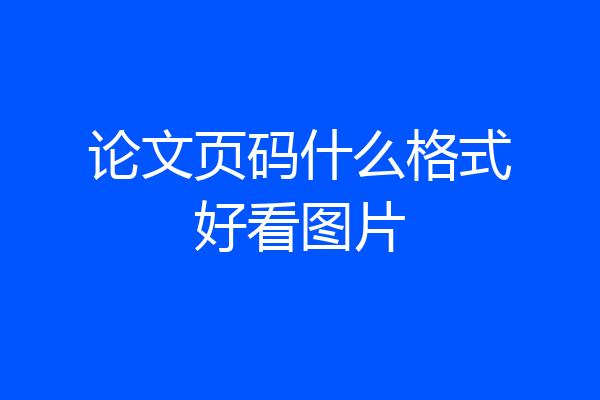 论文页码什么格式好看图片