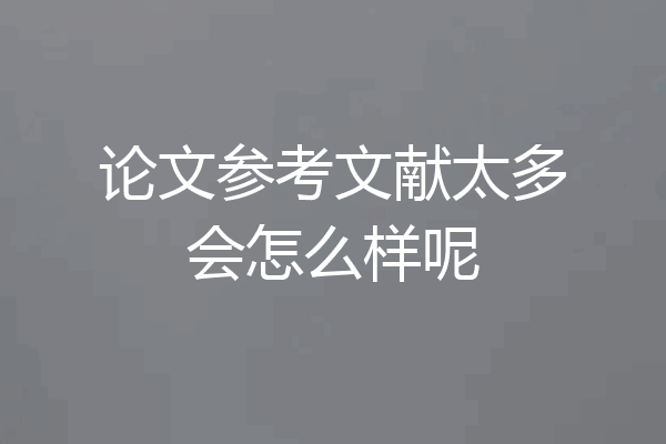 论文参考文献太多会怎么样呢