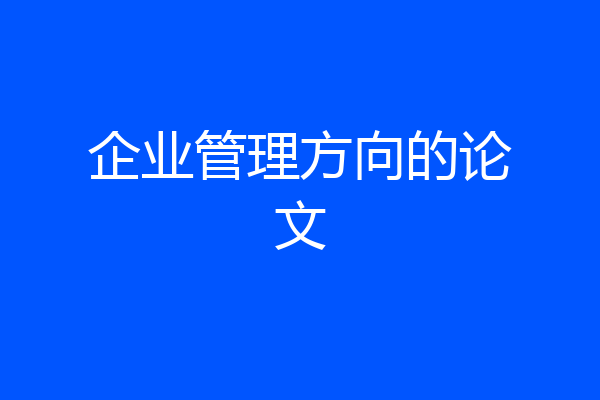 企业管理方向的论文