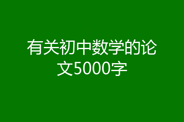 有关初中数学的论文5000字