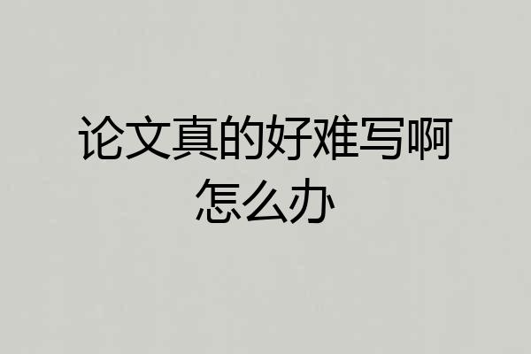 论文真的好难写啊怎么办
