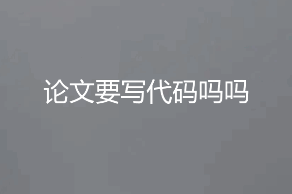 论文要写代码吗吗