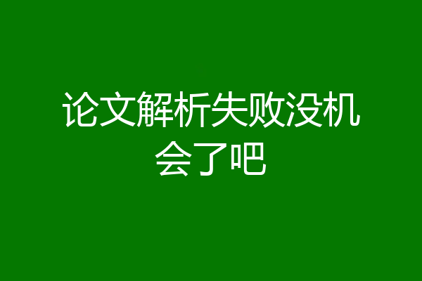 论文解析失败没机会了吧