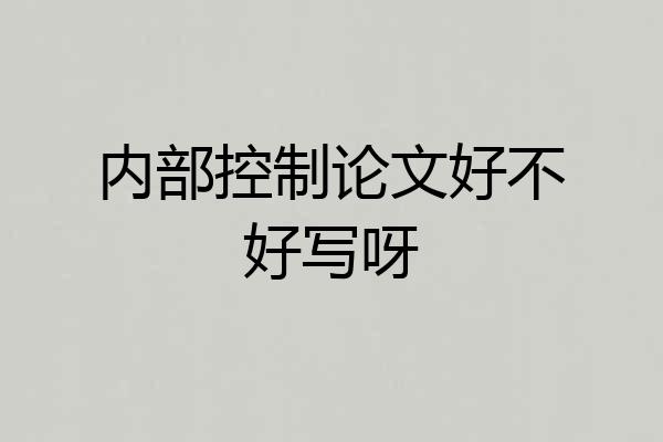 内部控制论文好不好写呀