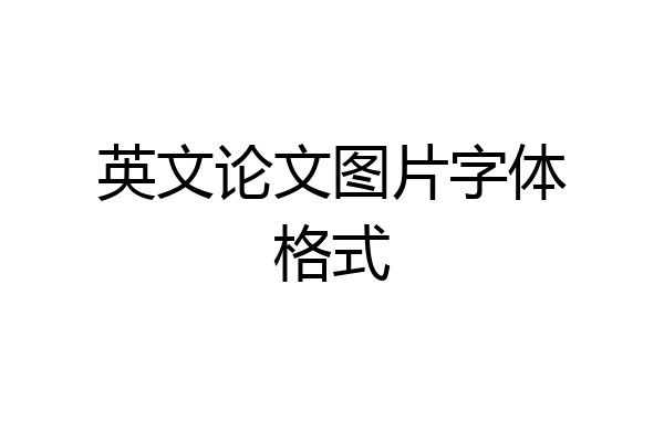 英文论文图片字体格式