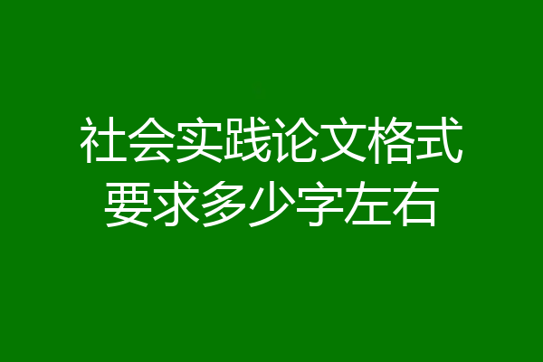 社会实践论文格式要求多少字左右