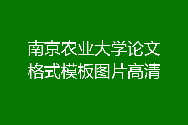 南京农业大学论文格式模板图片高清