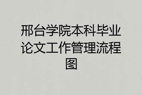 邢台学院本科毕业论文工作管理流程图