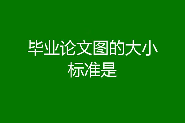毕业论文图的大小标准是