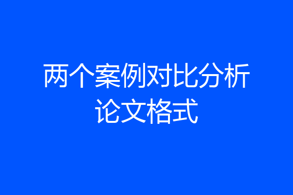 两个案例对比分析论文格式