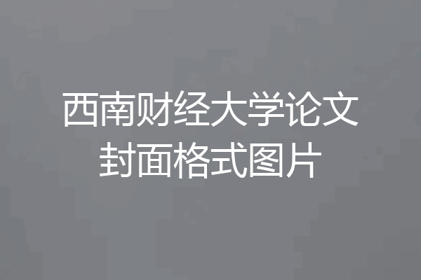 西南财经大学论文封面格式图片