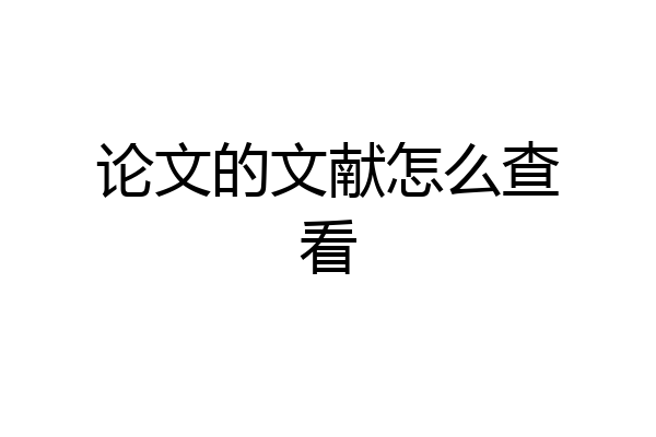 论文的文献怎么查看