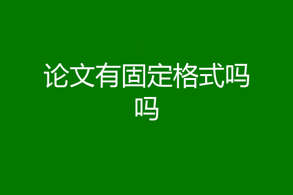 论文有固定格式吗吗