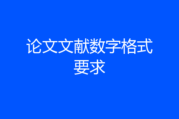 论文文献数字格式要求