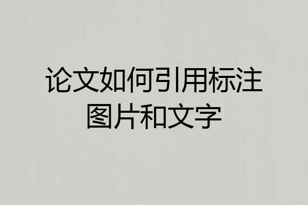 论文如何引用标注图片和文字