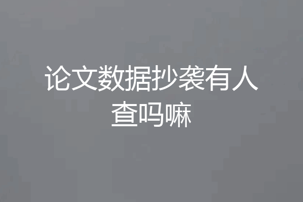 论文数据抄袭有人查吗嘛