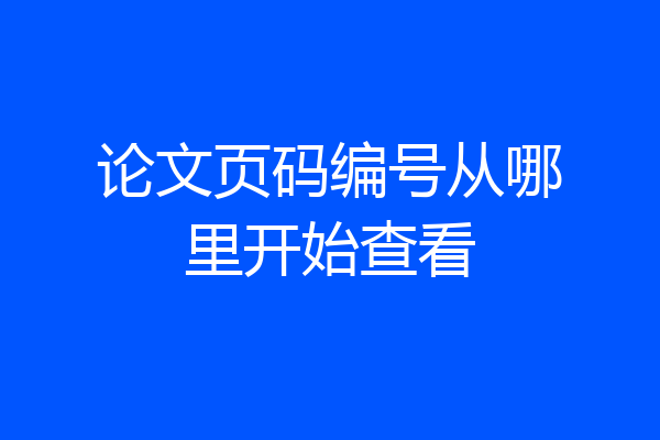 论文页码编号从哪里开始查看