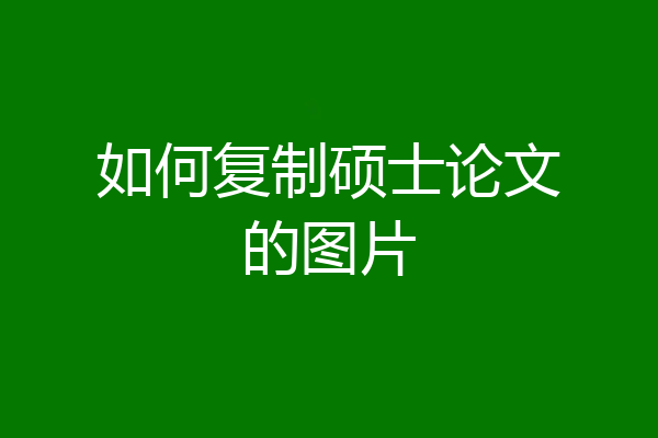如何复制硕士论文的图片