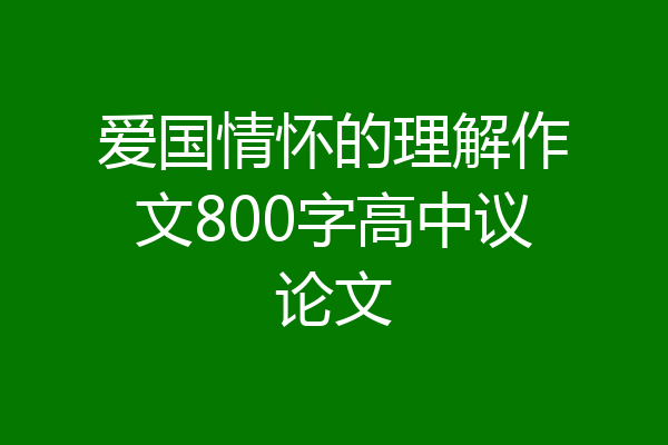 爱国情怀的理解作文800字高中议论文