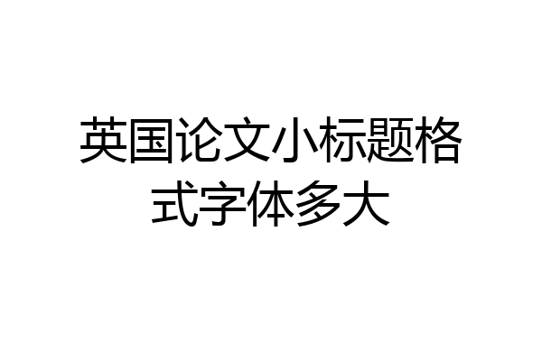 英国论文小标题格式字体多大