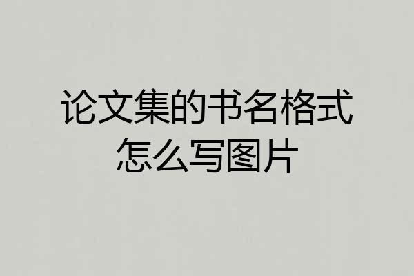 论文集的书名格式怎么写图片