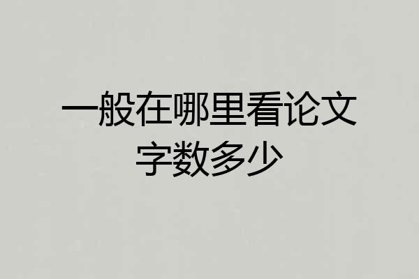 一般在哪里看论文字数多少