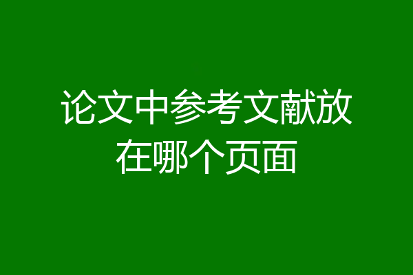 论文中参考文献放在哪个页面