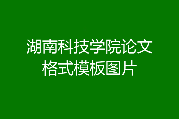 湖南科技学院论文格式模板图片